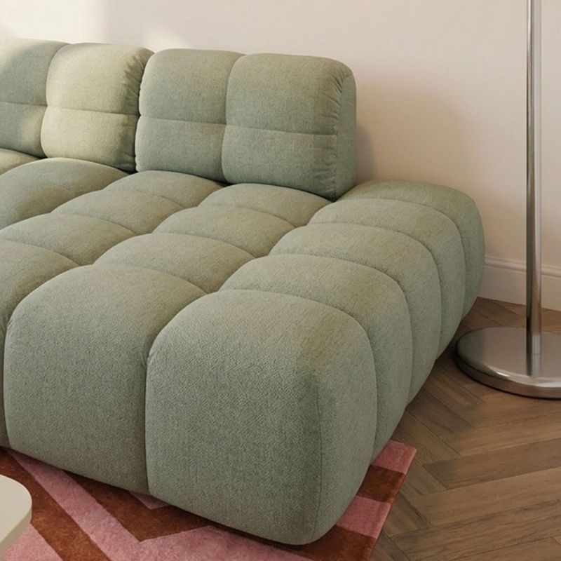 Canapé d'angle droit convertible ALMERA 4 places tissu vert
