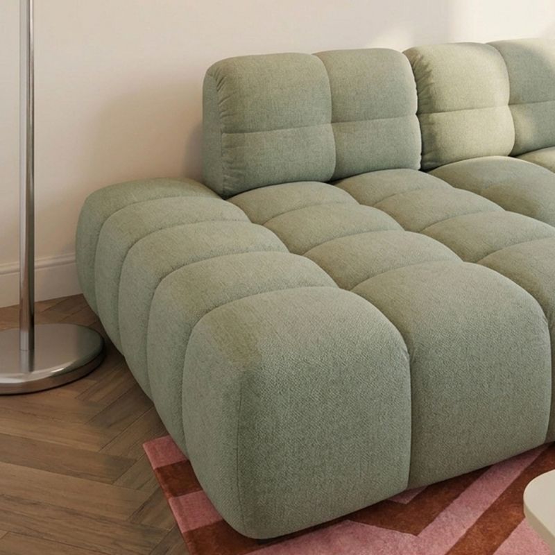 Canapé d'angle gauche convertible ALMERA 4 places tissu vert
