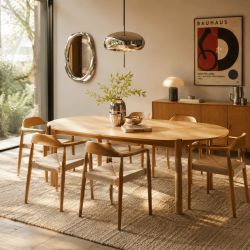Lot de 6 chaises MARTIE chêne massif et corde