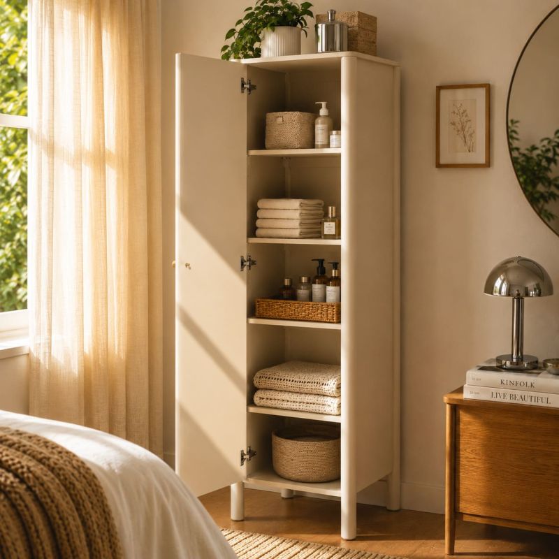 Armoire CLEO laqué beige 1 porte