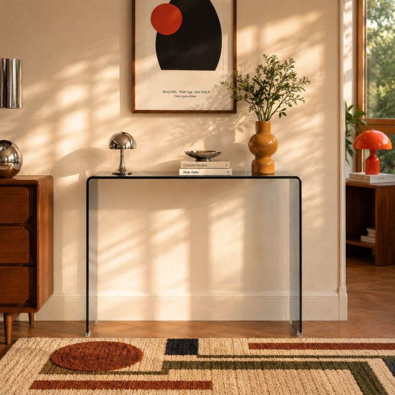 Console GINZA verre trempé noir 110cm