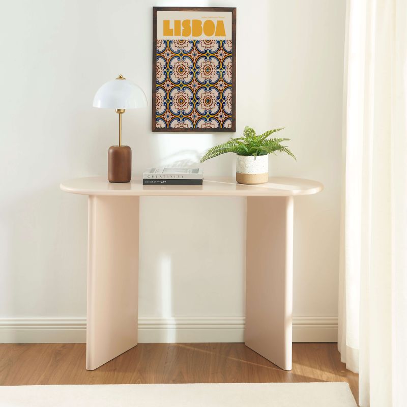 Console KARIA effet laqué beige