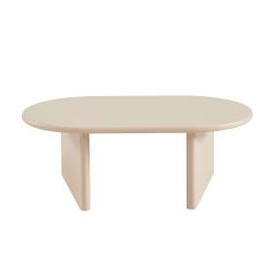 Table basse ovale KARIA effet laqué beige