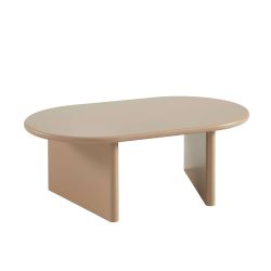 Table basse ovale KARIA effet laqué caramel