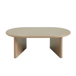 Table basse ovale KARIA effet laqué caramel