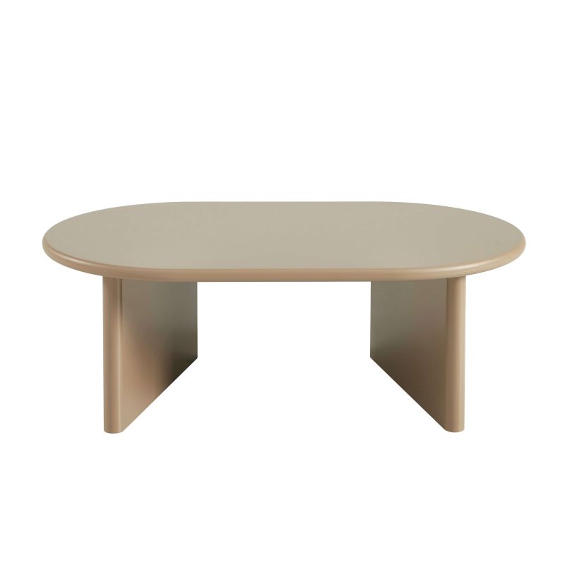 Table basse ovale KARIA effet laqué caramel