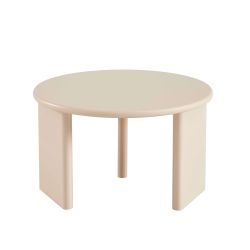 Table basse ronde KARIA effet laqué beige