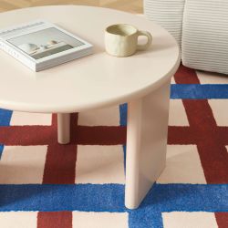 Table basse ronde KARIA effet laqué beige