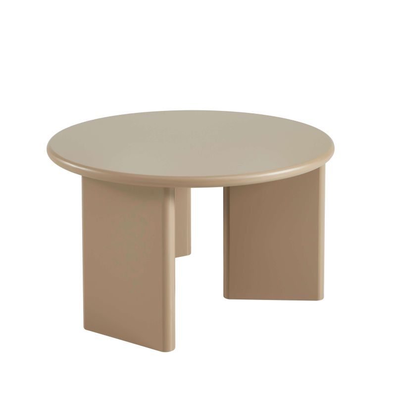 Table basse ronde KARIA effet laqué caramel