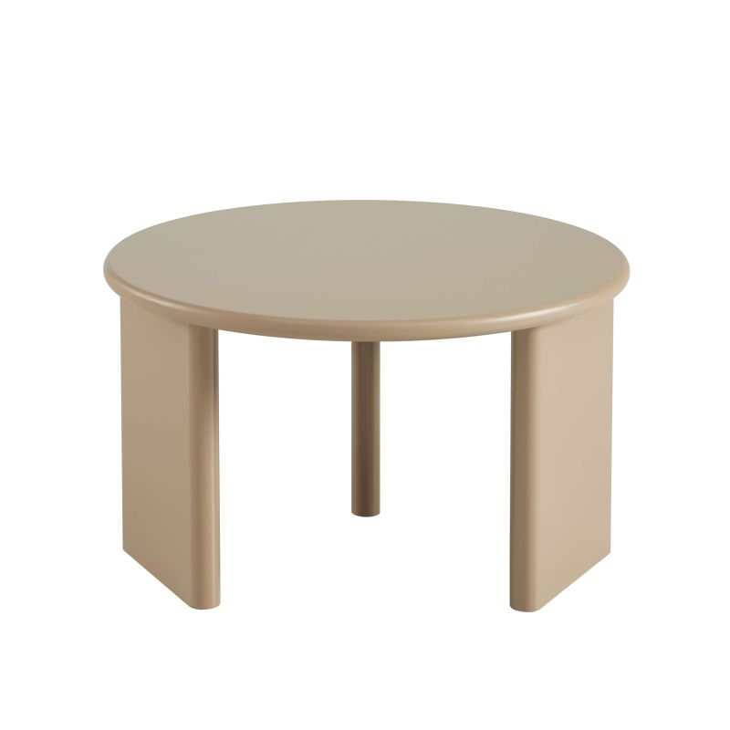 Table basse ronde KARIA effet laqué caramel