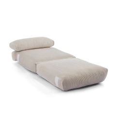 Fauteuil convertible compressé NYX en mousse 1 place velours côtelé beige