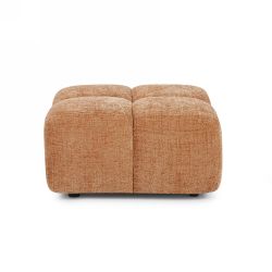 Canapé d'angle modulable ALENO 4 places tissu velours texturé terracotta
