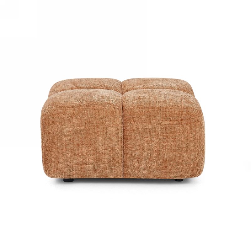 Canapé d'angle modulable ALENO 4 places tissu velours texturé terracotta