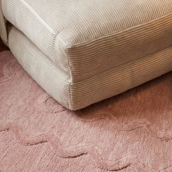 Fauteuil convertible compressé NYX en mousse 1 place velours côtelé beige