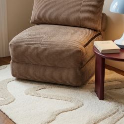 Fauteuil convertible compressé NYX en mousse 1 place velours côtelé gris