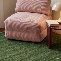 Fauteuil convertible compressé NYX en mousse 1 place velours côtelé rose