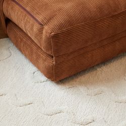 Fauteuil convertible compressé NYX en mousse 1 place velours côtelé terracotta