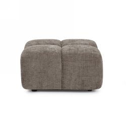 Canapé d'angle modulable ALENO 4 places tissu velours texturé marron