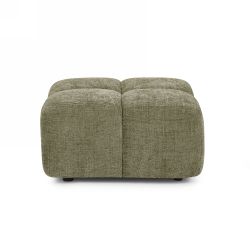 Canapé d'angle modulable ALENO 4 places tissu velours texturé vert