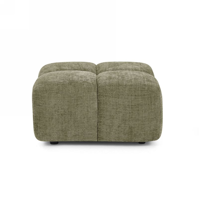 Canapé d'angle modulable ALENO 4 places tissu velours texturé vert
