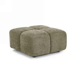 Canapé d'angle modulable ALENO 4 places tissu velours texturé vert