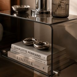 Table de chevet GINZA verre trempé fumé