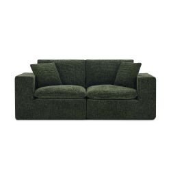 Canapé modulaire compressé KENA 4 places tissu bouclette zebré vert