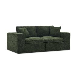 Canapé modulaire compressé KENA 4 places tissu bouclette zebré vert