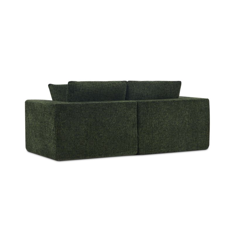Canapé modulaire compressé KENA 4 places tissu bouclette zebré vert