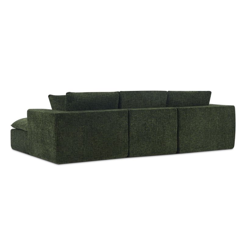 Canapé modulaire compressé KENA 4 places tissu bouclette zebré vert