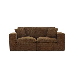 Canapé modulaire compressé KENA 4 places tissu bouclette zebré marron