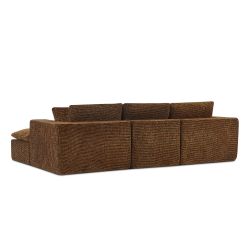 Canapé modulaire compressé KENA 4 places tissu bouclette zebré marron