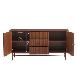 Buffet SKANSEN placage chêne teinté noyer 160cm