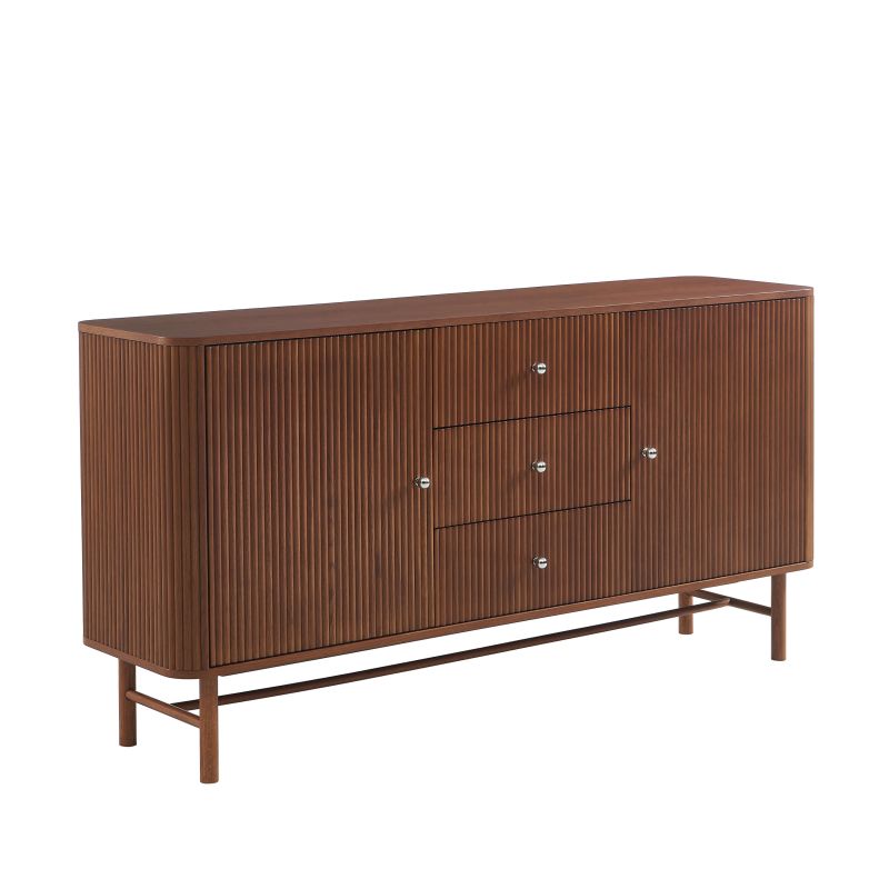 Buffet SKANSEN placage chêne teinté noyer 160cm
