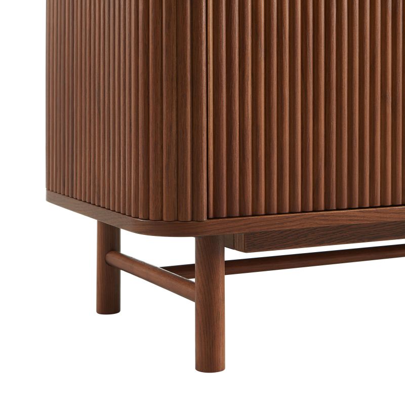 Meuble TV SKANSEN placage chêne teinté noyer 180 cm