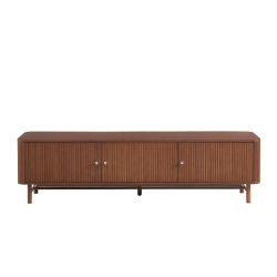 Meuble TV SKANSEN placage chêne teinté noyer 180 cm