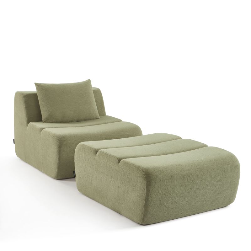 Chauffeuse PANTONE 1 place tissu vert amande