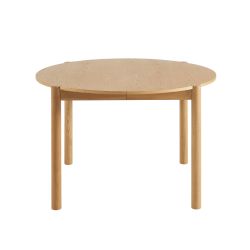 Table de séjour extensible MOON ronde placage chêne 120-200cm