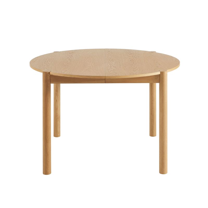 Table de séjour extensible MOON ronde placage chêne 120-200cm