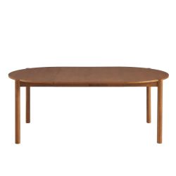 Table de séjour extensible MOON ronde placage chêne couleur noyer 120-200cm