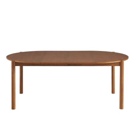 Table de séjour extensible MOON ronde placage chêne couleur noyer 120-200cm