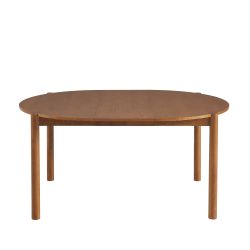 Table de séjour extensible MOON ronde placage chêne couleur noyer 120-200cm