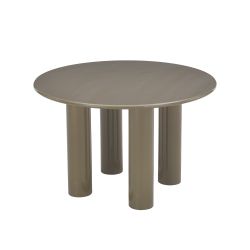 Table de séjour ronde NORI laquée brillante vert sepia 120cm