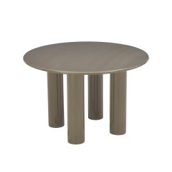 Table de séjour ronde NORI laquée brillante vert sepia 120cm
