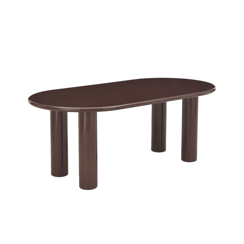 Table de séjour NORI laquée brillante marron chocolat 200cm
