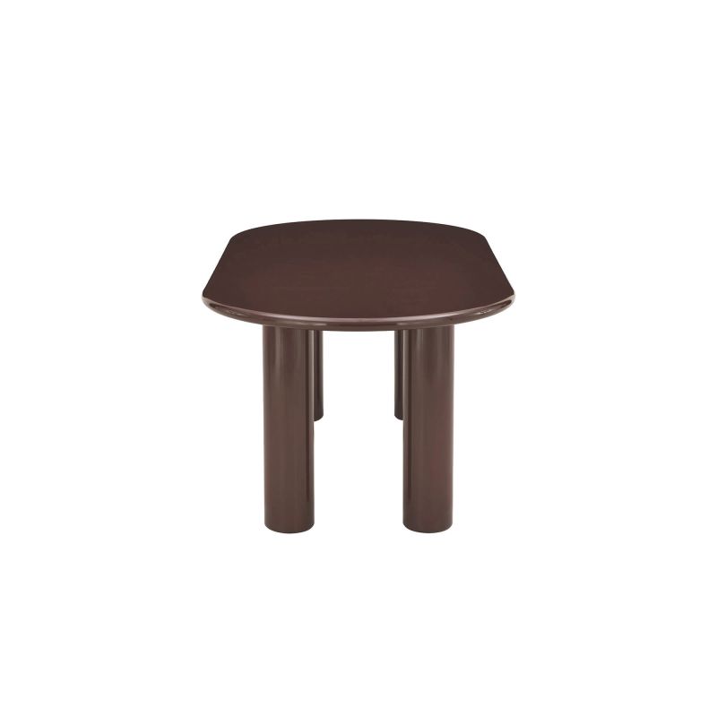 Table de séjour NORI laquée brillante marron chocolat 200cm