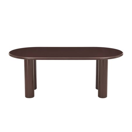Table de séjour NORI laquée brillante marron chocolat 200cm