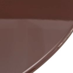 Table de séjour ronde NORI laquée brillante marron chocolat 120cm