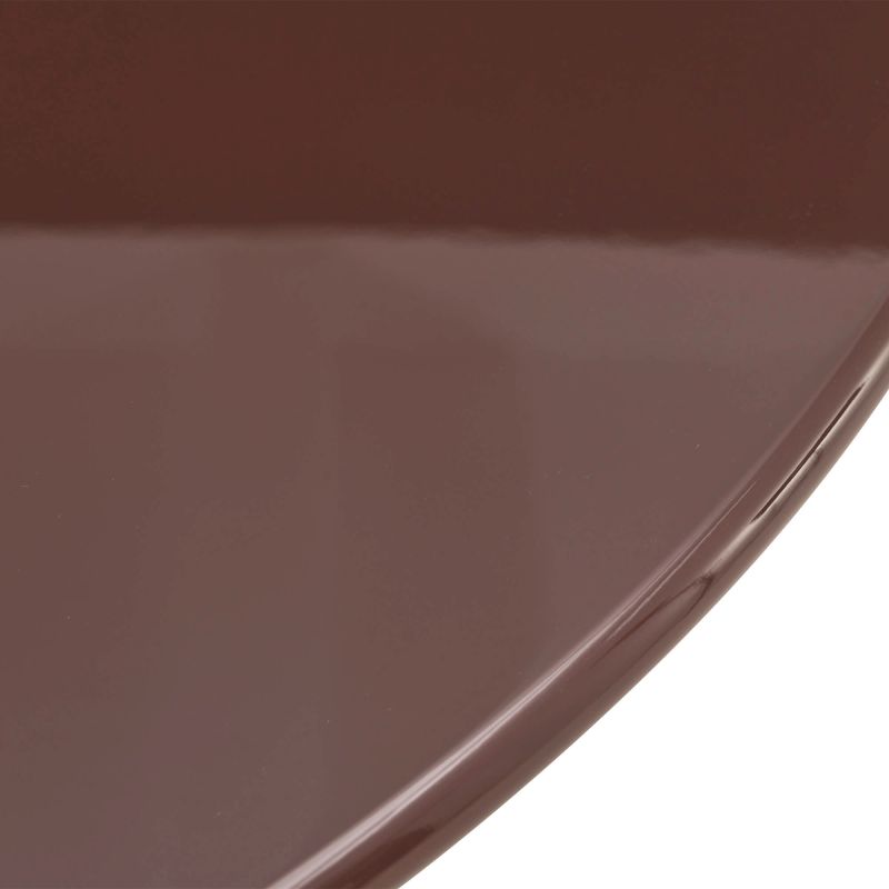 Table de séjour ronde NORI laquée brillante marron chocolat 120cm