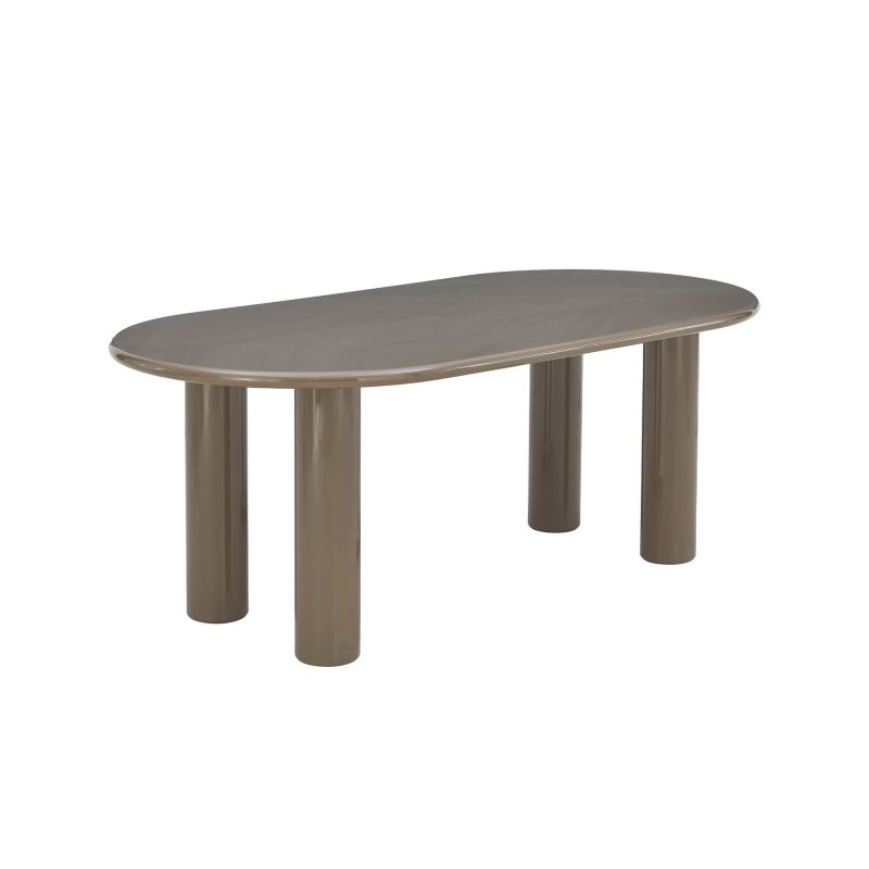 Table de séjour NORI laquée brillante vert sepia 200cm